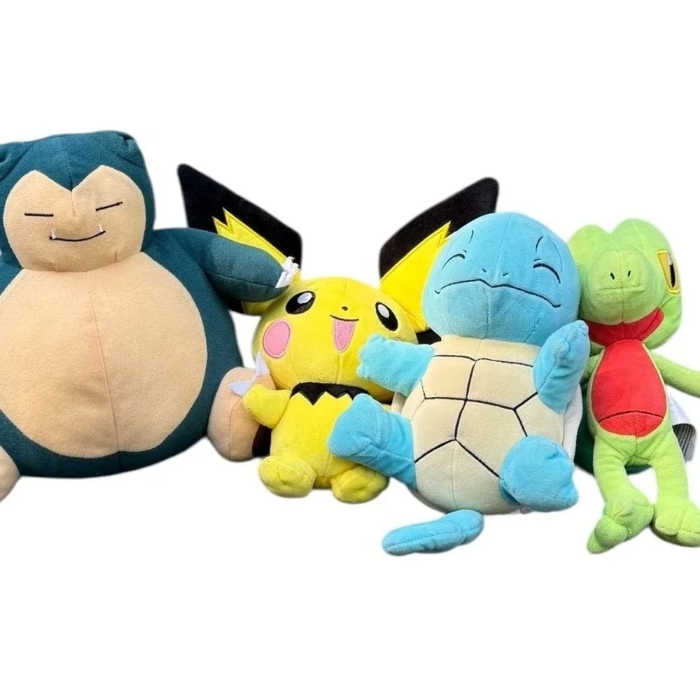 Pokemon Plush Lot Snorlax Pichu Squirtle Treecko Stuffed Animal Toy Bundle‎ 4pc